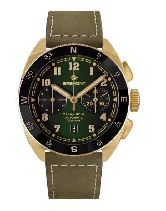 Best Bremont Terra Nova 42.5 Chronograph Bronze tn42-chr-bz-gn-l-s Replica Watch